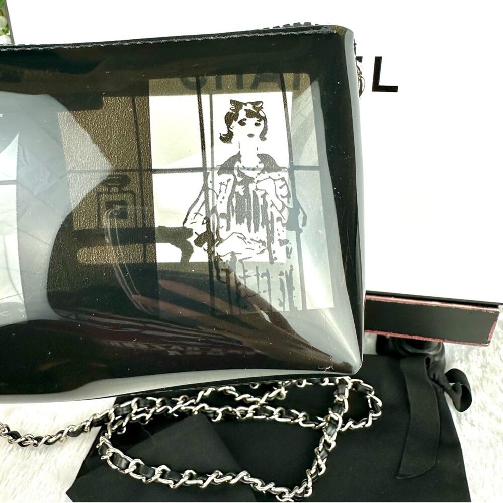 CHANEL Windows Clear and black pouch crossbody, fanny pack, bum bag! RARE! - Picture 6 of 15
